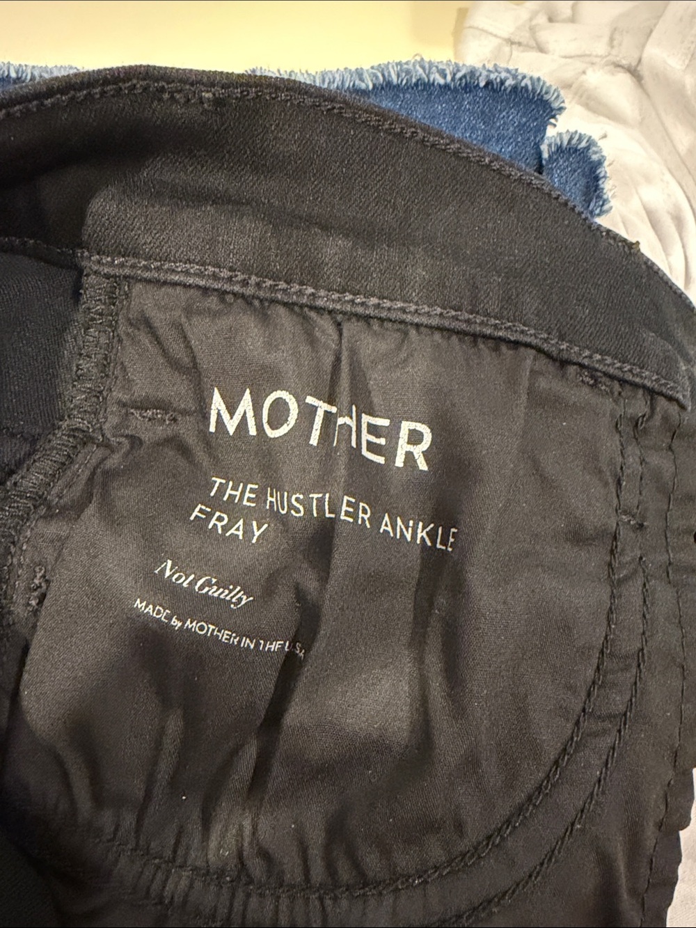 MOTHER Black The Hustler Ankle Fray